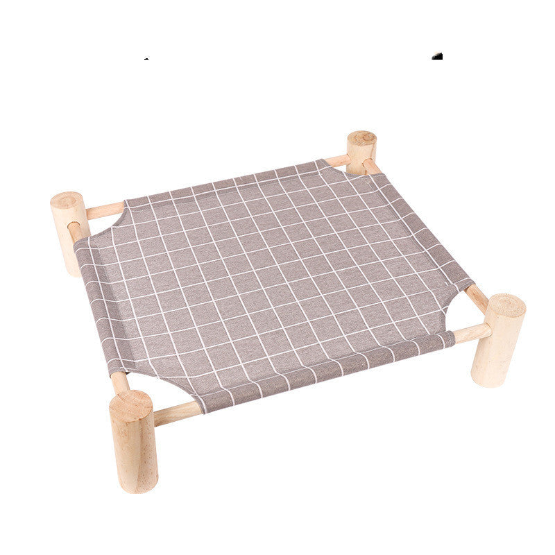 HKM-708179 Wooden Pet Camping Bed for Small Dogs and Cats - Easy to Remove and Wash, Available in Various Stylish Covers