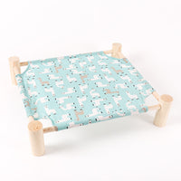 HKM-708179 Wooden Pet Camping Bed for Small Dogs and Cats - Easy to Remove and Wash, Available in Various Stylish Covers