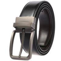 HKM-622099 Perforated Two-Layer Cowhide Casual Belt for Men - Model LY35-ZZ4018-1