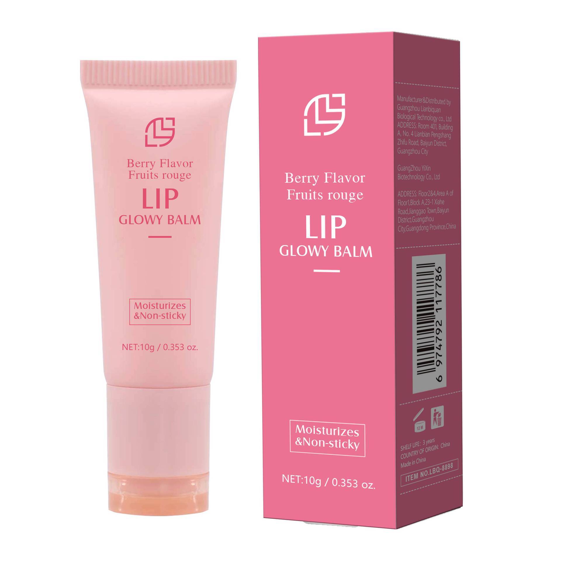 HKM-892819 Berry Flavor Lip Balm - 10g Universal Hydrating Moisturizer for All Skin Types