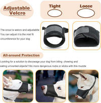 HKM-832531 Adjustable Soft Mesh Dog Muzzle for Small, Medium, and Large Dogs ¨C Humane Design for Preventing Biting, Chewing, and Licking with Open Front for Comfortable Panting and Drinking