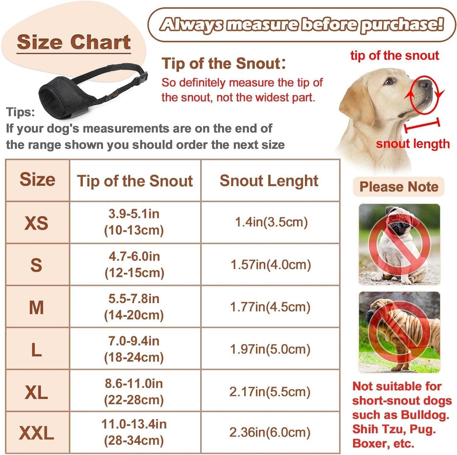 HKM-832531 Adjustable Soft Mesh Dog Muzzle for Small, Medium, and Large Dogs ¨C Humane Design for Preventing Biting, Chewing, and Licking with Open Front for Comfortable Panting and Drinking