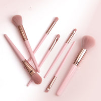 HKM-501587 18-Piece Pink Makeup Brush Set for Powder and Eyeshadow Application