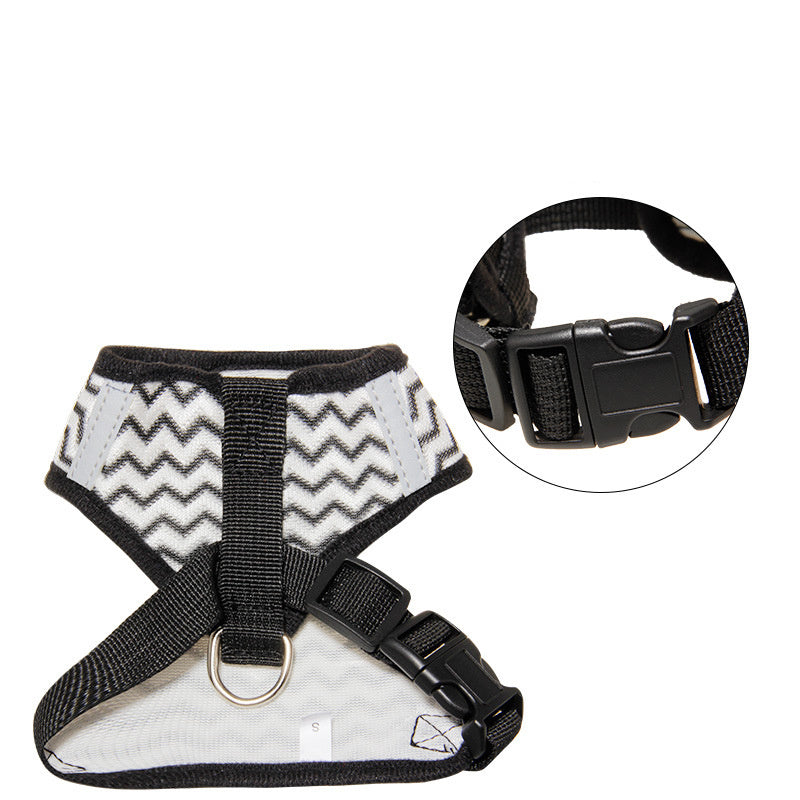 HKM-307091 Reflective Pet Chest Strap - Breathable Polyester Design for Cats and Dogs