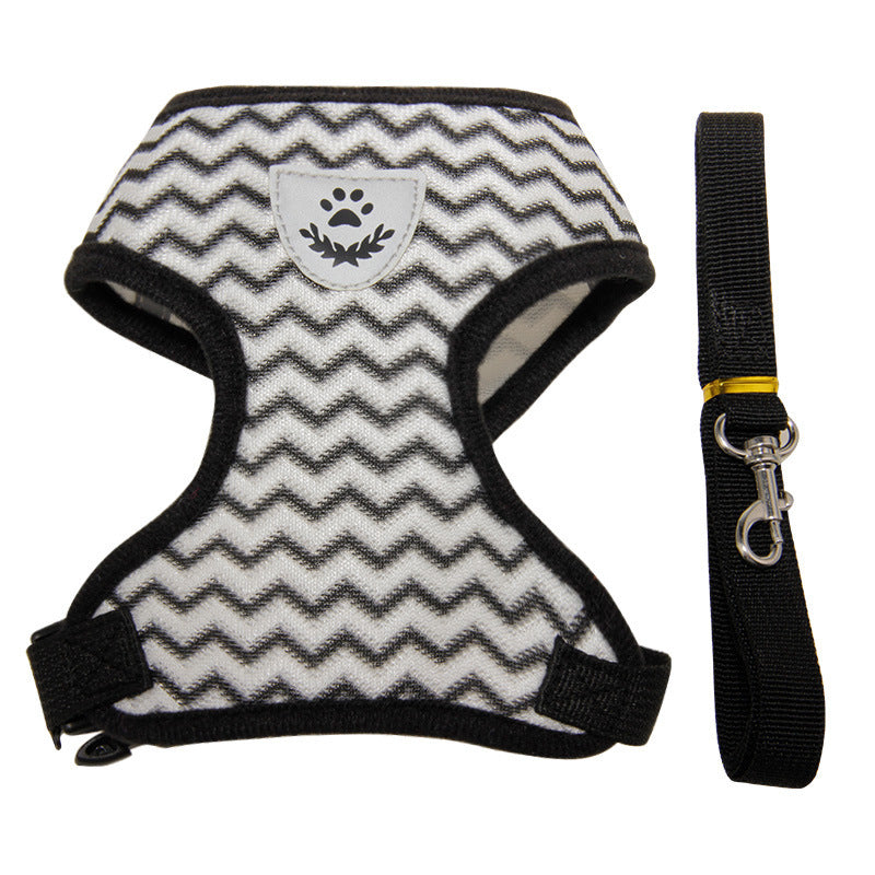 HKM-307091 Reflective Pet Chest Strap - Breathable Polyester Design for Cats and Dogs