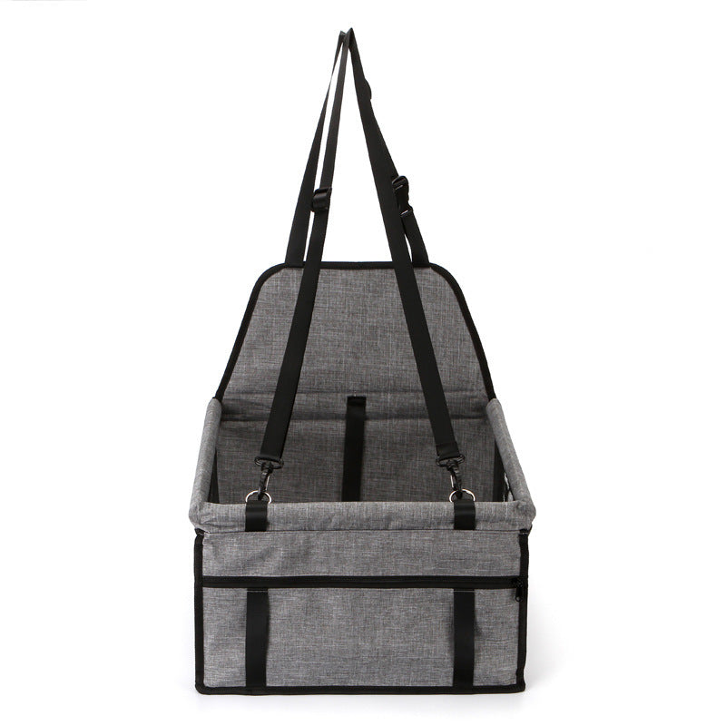 HKM-457235 Foldable Pet Safety Car Seat Bag for Small to Medium Dogs and Cats, Oxford Cloth with Safety Leash and Storage Pocket, Easy to Store