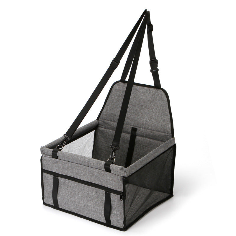 HKM-457235 Foldable Pet Safety Car Seat Bag for Small to Medium Dogs and Cats, Oxford Cloth with Safety Leash and Storage Pocket, Easy to Store