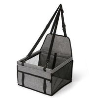 HKM-457235 Foldable Pet Safety Car Seat Bag for Small to Medium Dogs and Cats, Oxford Cloth with Safety Leash and Storage Pocket, Easy to Store