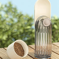 HKM-565267 Portable Leak-Proof Dog Water Bottle with Food Dispenser for Outdoor Activities