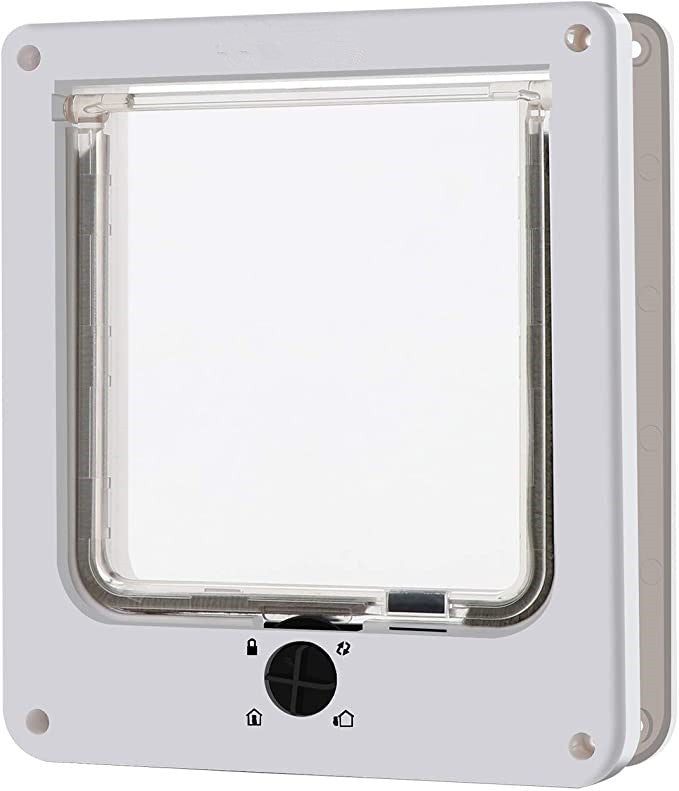 HKM-299475 Indoor Cat and Dog Door with Rotary Lock and Magnetic Closure - Weatherproof Design for Cats and Small Dogs - Various Sizes Available