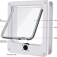 HKM-299475 Indoor Cat and Dog Door with Rotary Lock and Magnetic Closure - Weatherproof Design for Cats and Small Dogs - Various Sizes Available