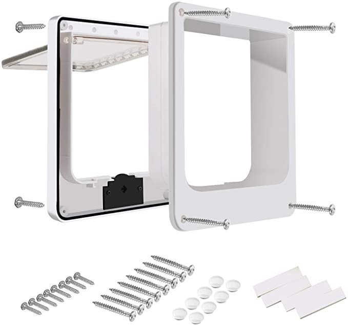 HKM-299475 Indoor Cat and Dog Door with Rotary Lock and Magnetic Closure - Weatherproof Design for Cats and Small Dogs - Various Sizes Available