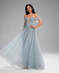 HKM-026515 Silver Evening Dress for Women - Model EZ25196