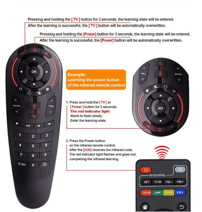 KTX-626899 Wireless Keyboard Remote Control with Built-in Touchpad for Smart Devices