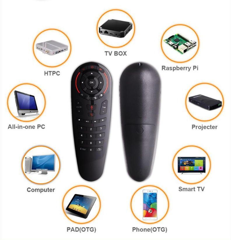 KTX-626899 Wireless Keyboard Remote Control with Built-in Touchpad for Smart Devices