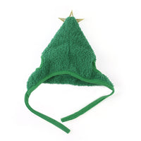 HKM-134483 Pet Christmas Tree Hat with Adjustable Chin Strap – Cute Holiday Headwear for Cats in Red and Green