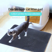 HKM-714771 Waterproof Double Layer Cat Litter Pad, Eco-Friendly EVA Cat Cleaning Mat for Easy Maintenance