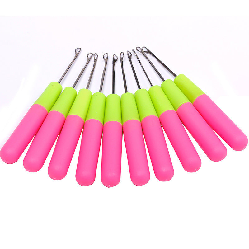 HKM-444627 Plastic and Metal Crochet Needle for Weaving with Comfortable Handle - 16 cm Length, 5.5 mm Width