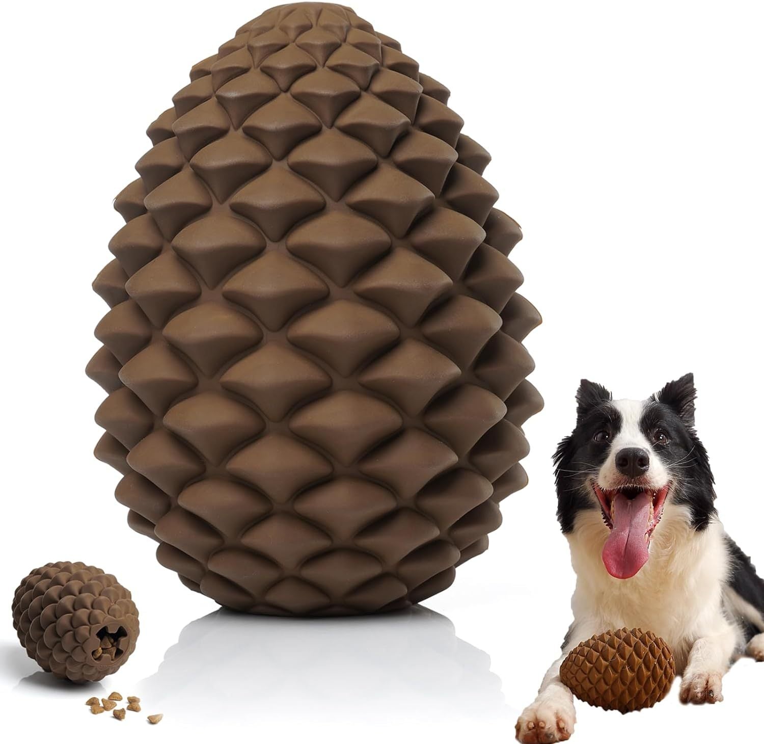 HKM-268051 Indestructible Pine Cone Dog Toy with Treat Dispenser for Medium to Large Dogs