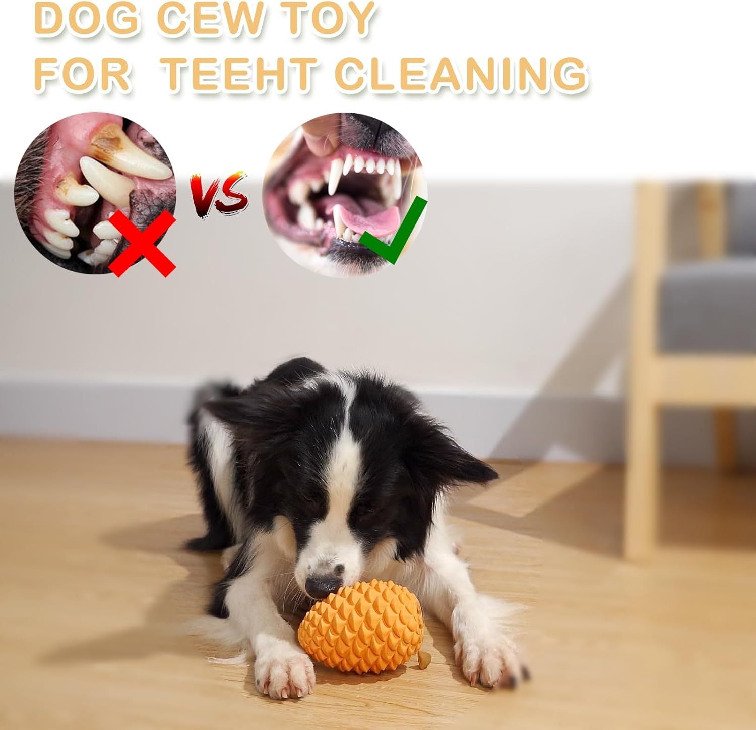 HKM-268051 Indestructible Pine Cone Dog Toy with Treat Dispenser for Medium to Large Dogs