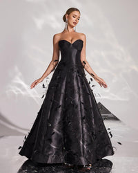 HKM-632147 Elegant Black Evening Gown for Women - Perfect for Formal Occasions and Special Events