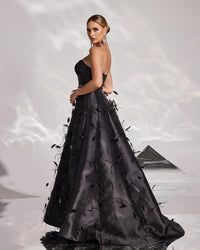 HKM-632147 Elegant Black Evening Gown for Women - Perfect for Formal Occasions and Special Events