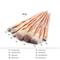 HKM-084819 4-Piece Nylon Makeup Brush Set with Long Plastic Handles and 2cm Hair Length