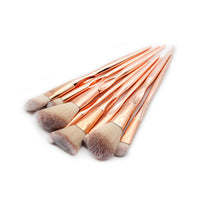 HKM-084819 4-Piece Nylon Makeup Brush Set with Long Plastic Handles and 2cm Hair Length