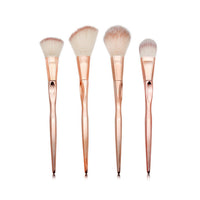 HKM-084819 4-Piece Nylon Makeup Brush Set with Long Plastic Handles and 2cm Hair Length