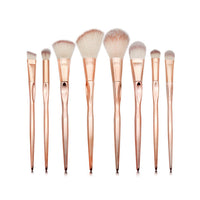 HKM-084819 4-Piece Nylon Makeup Brush Set with Long Plastic Handles and 2cm Hair Length