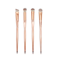 HKM-084819 4-Piece Nylon Makeup Brush Set with Long Plastic Handles and 2cm Hair Length