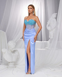 HKM-532691 Elegant Blue Evening Gown for Formal Events, Model EZ25160