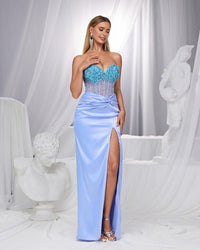 HKM-532691 Elegant Blue Evening Gown for Formal Events, Model EZ25160