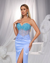 HKM-532691 Elegant Blue Evening Gown for Formal Events, Model EZ25160