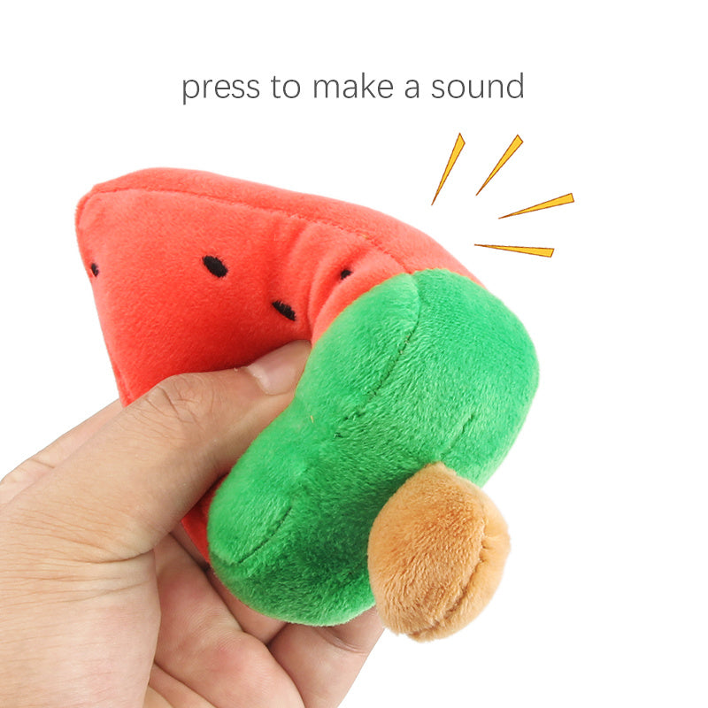 HKM-054163 Plush Watermelon Popsicle Bite-Resistant Pet Toy for Dogs - 14.5cm