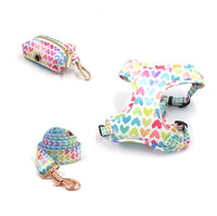 HKM-695699 Pet Safety Set with Collar, Leash, Bow, Harness, and Poop Bags - Multiple Sizes Available