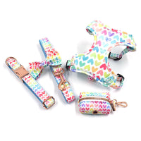 HKM-695699 Pet Safety Set with Collar, Leash, Bow, Harness, and Poop Bags - Multiple Sizes Available