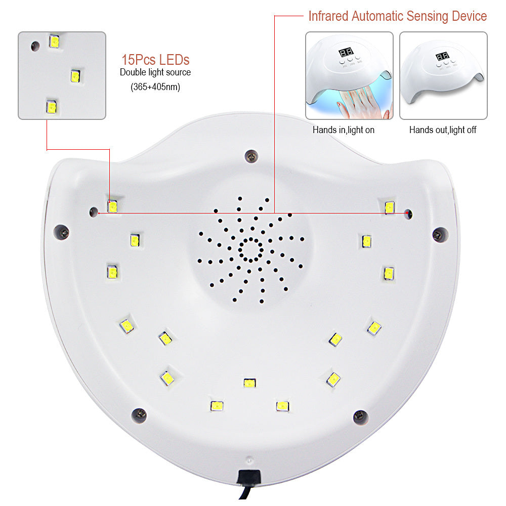 HKM-977875 LED Phototherapy Nail Lamp with On-Screen Sensor for UV/LED Gel Application