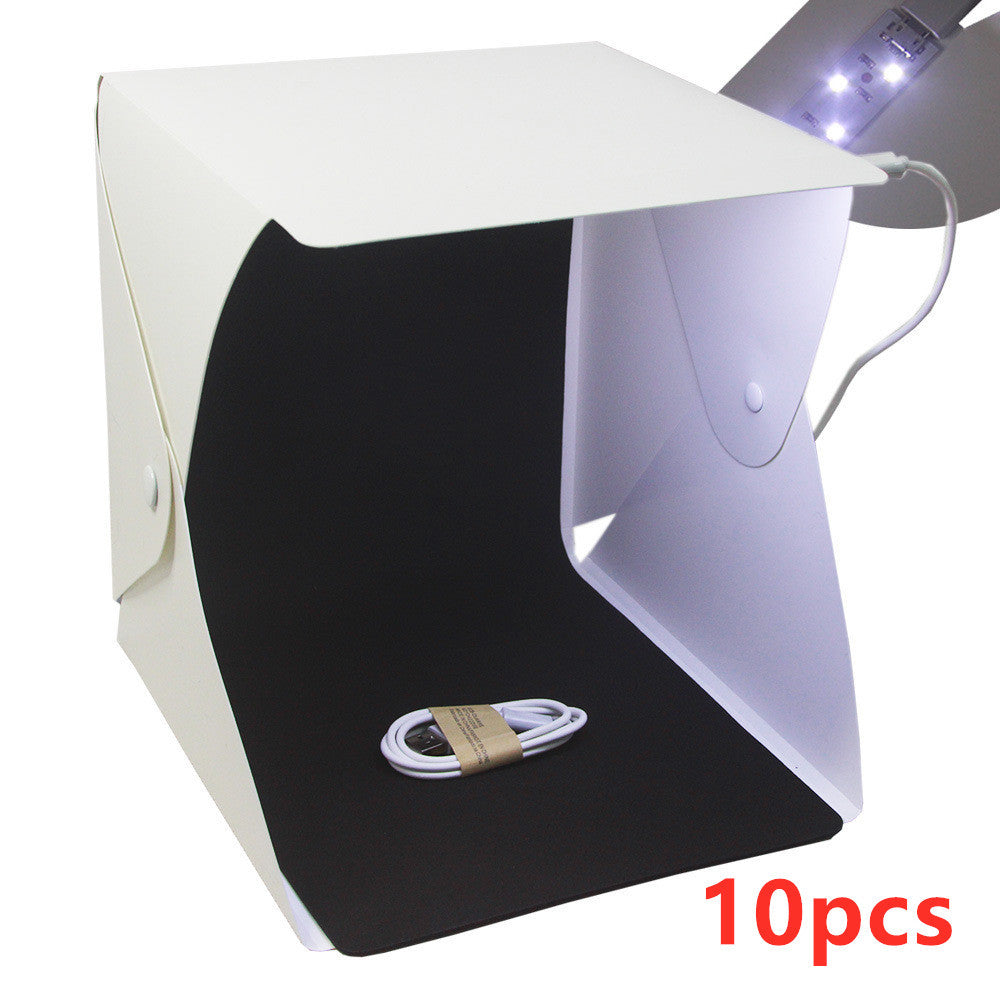 KTX-183123 20cm Portable Pop-Up LED Light Box for Personal Photography with Black and White Backgrounds