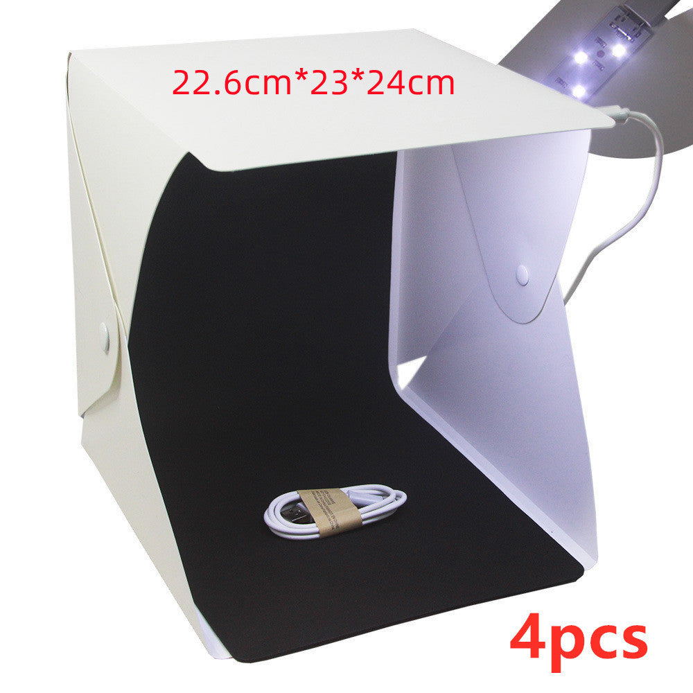 KTX-183123 20cm Portable Pop-Up LED Light Box for Personal Photography with Black and White Backgrounds