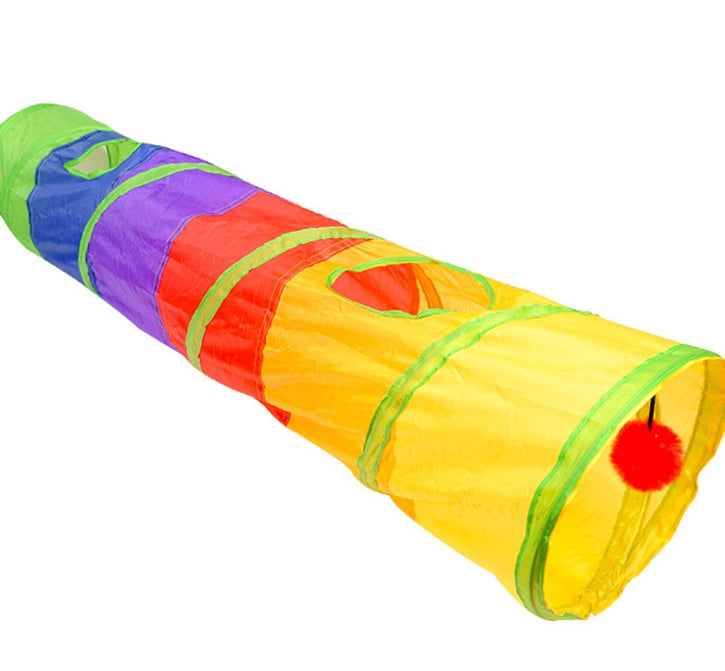 HKM-642003 Extra Long Cat Tunnel - 25 x 120 cm, Soft, Easy-Clean Material, Folds for Convenient Storage