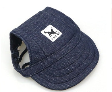 HKM-178515 Casual Oxford Dog Costume Hat - Stylish Baseball Sun Hat for Small to Medium Pets