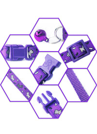 HKM-691923 Cartoon Pattern Adjustable Dog and Cat Collar - 1.0cm Width, 19-32cm Adjustable Range