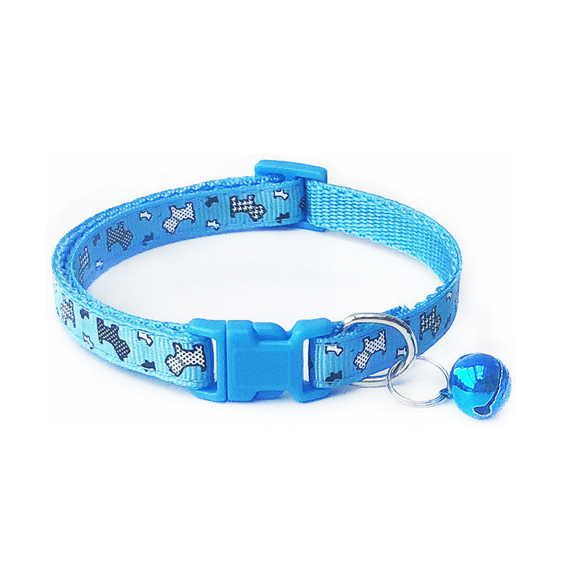 HKM-691923 Cartoon Pattern Adjustable Dog and Cat Collar - 1.0cm Width, 19-32cm Adjustable Range