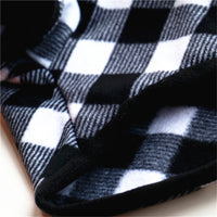 HKM-751379 Cozy Black and White Polar Fleece Jacket for Pets - Casual Fall/Winter Style