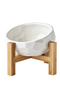 HKM-798739 Ceramic Pet Bowl with Oblique Mouth Design - Large Capacity Water and Rice Bowl in Pink, White, and Blue