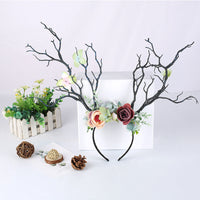 HKM-078419 Floral Women's Headband with Natural Style - Handmade, 18cm Inner Diameter