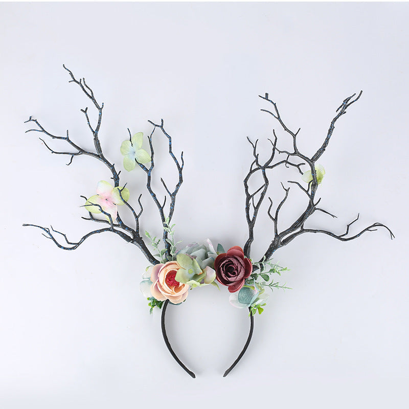 HKM-078419 Floral Women's Headband with Natural Style - Handmade, 18cm Inner Diameter