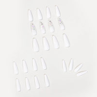 HKM-759699 Waterproof Nail Art Patches - 24 Removable Fake Nail Pieces, Size 10x30mm