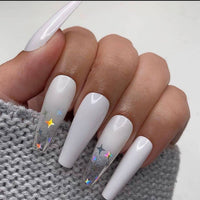 HKM-759699 Waterproof Nail Art Patches - 24 Removable Fake Nail Pieces, Size 10x30mm